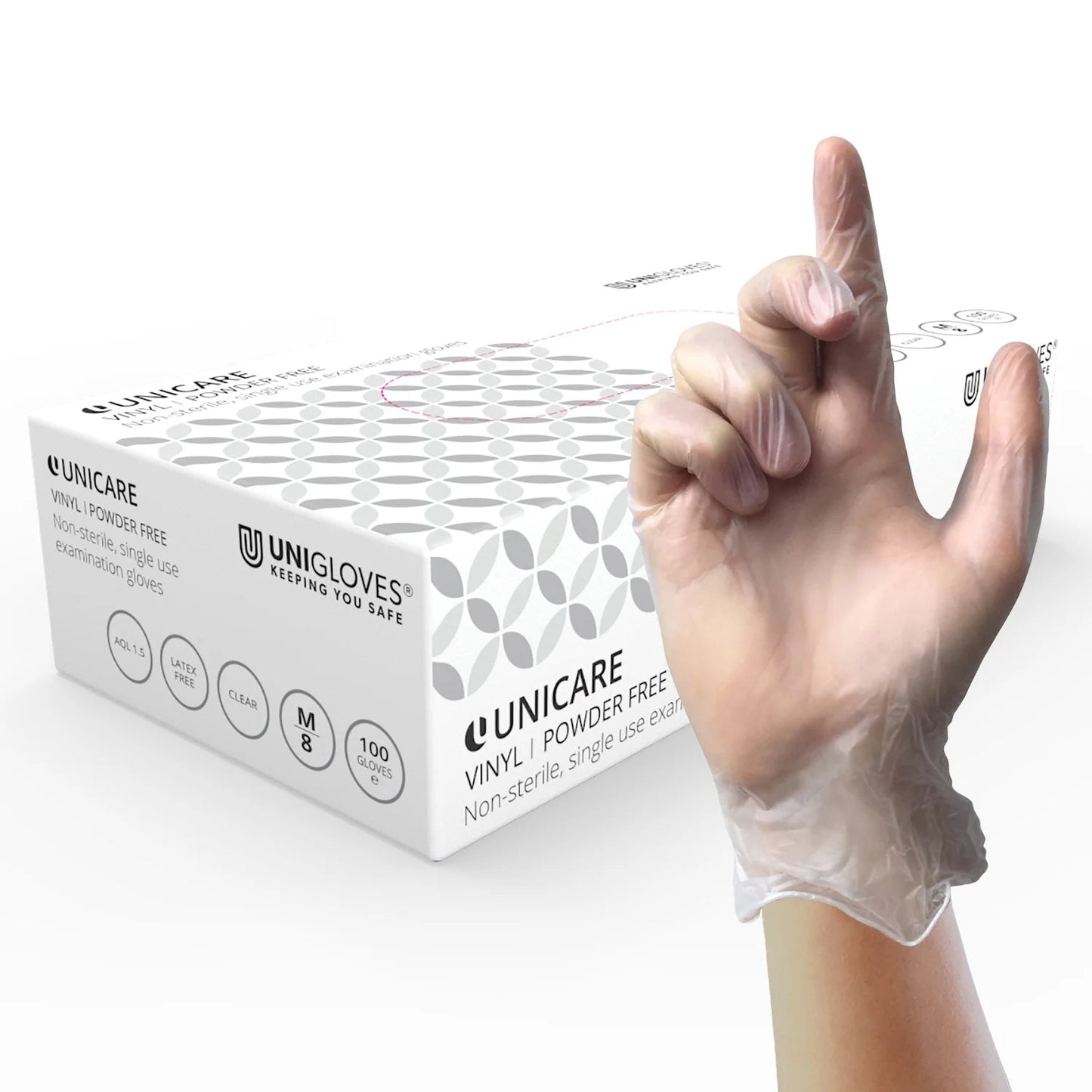 Clear Powder Free Vinyl Gloves Large