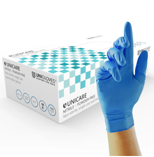 Powder Free Blue Nitrile Gloves